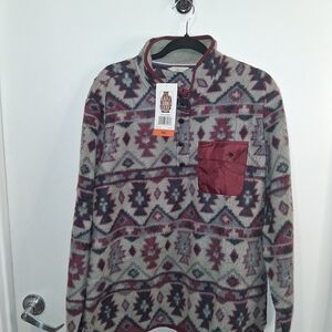 Weatherproof Men's Geometric Sweater - Burgundy and Gray